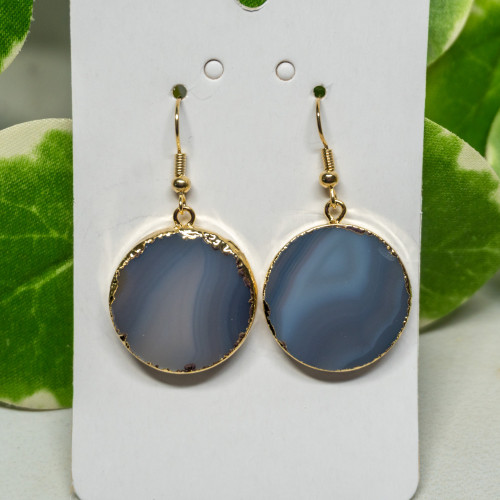 Agate Gold Edge Earrings