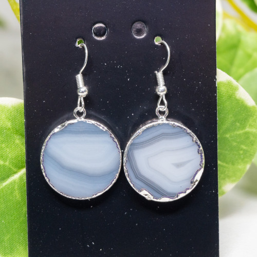 Agate Silver Coated Earrings