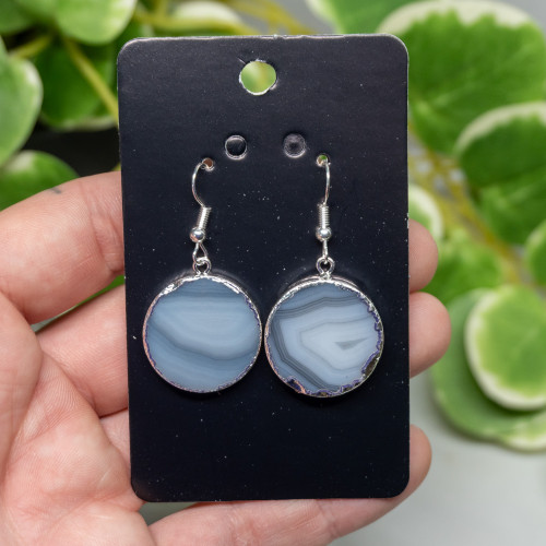 Agate Silver Coated Earrings
