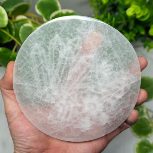 Selenite Moon & Crystal Plate Large
