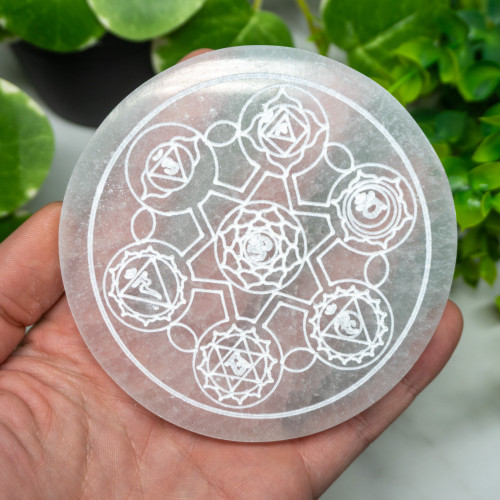Selenite Chakra Plate Large