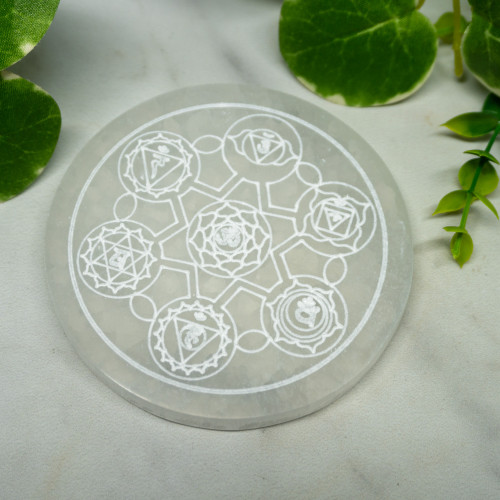 Selenite Chakra Plate Large