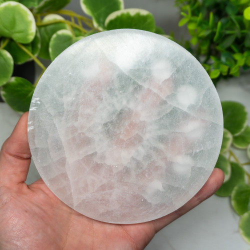Selenite Sun and Moon Phase Plate Large