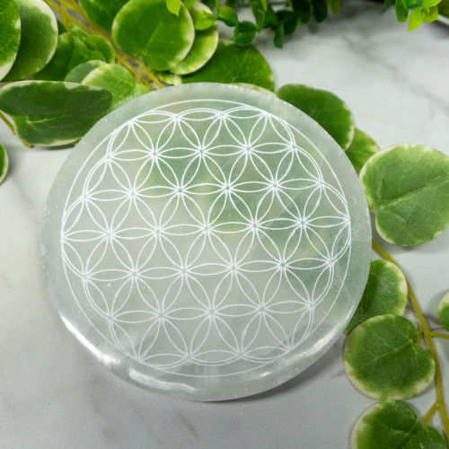 Selenite Flower of Life Plate Large