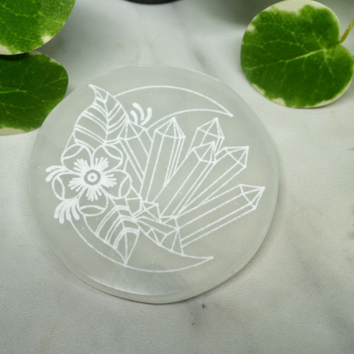 Selenite Moon Crystal Plate Small