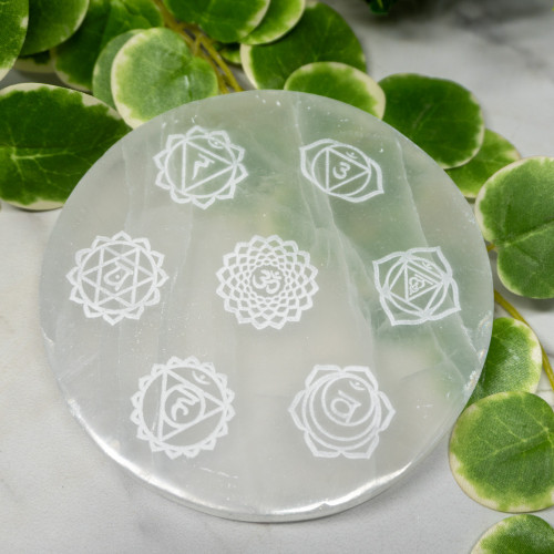 Selenite Zodiac Plate Large