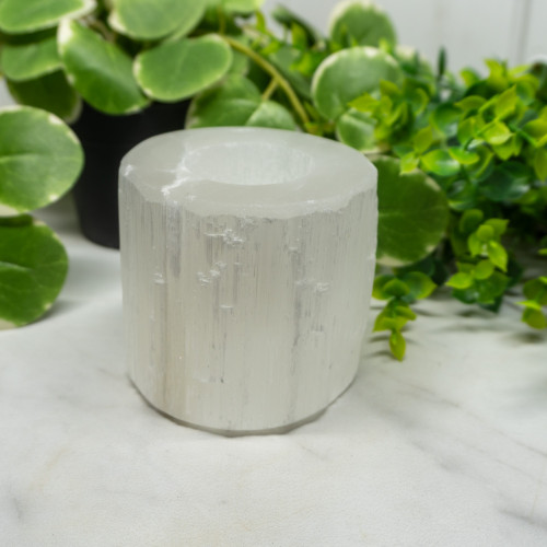 Selenite Circle Candle Holder