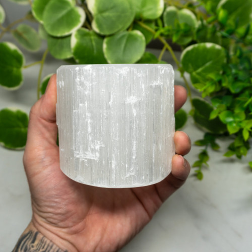 Selenite Circle Candle Holder