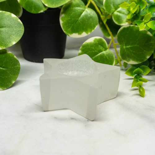 Selenite Star Candle Holder