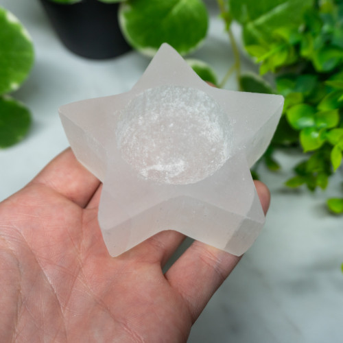 Selenite Star Candle Holder