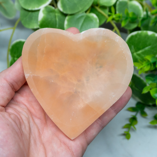 Orange Selenite Heart Bowl