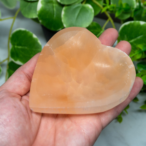 Orange Selenite Heart Bowl