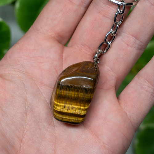 Tiger Eye Polished Keychain