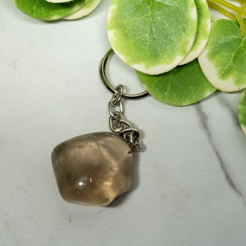 Smoky Quartz Polished Keychain