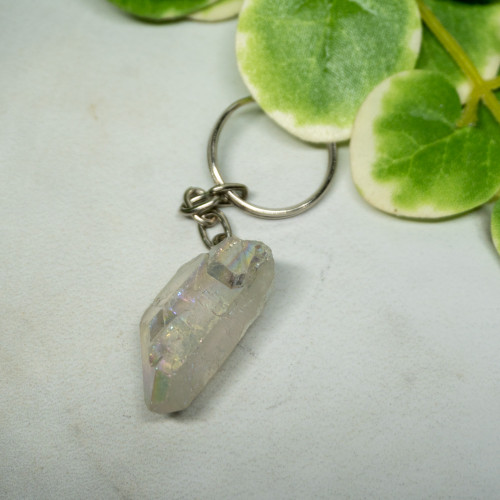 Angel Aura Quartz Point Keychain