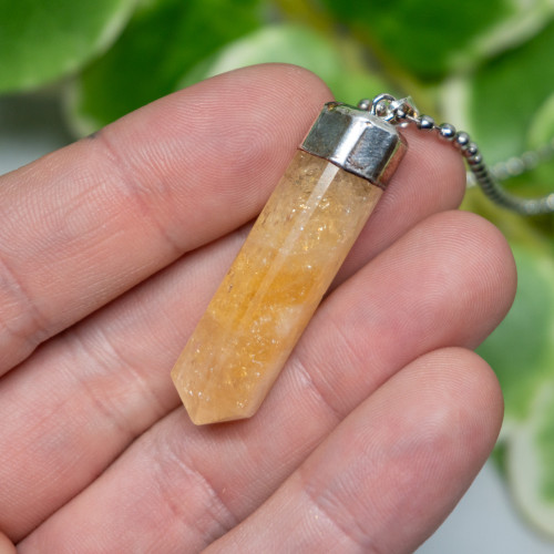 Heat Treated Citrine Small Polished Point Necklace