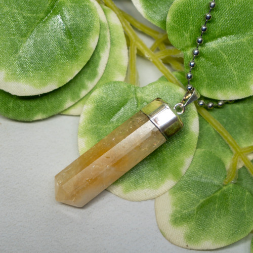 Heat Treated Citrine Small Polished Point Necklace