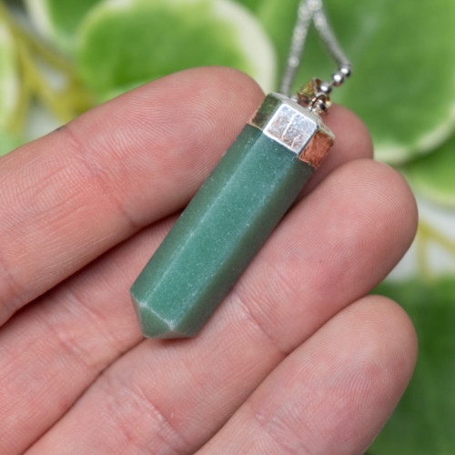 Green Aventurine Small Polished Point Necklace