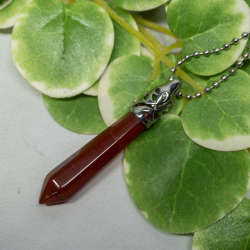 Carnelian Silver Pendant Necklace