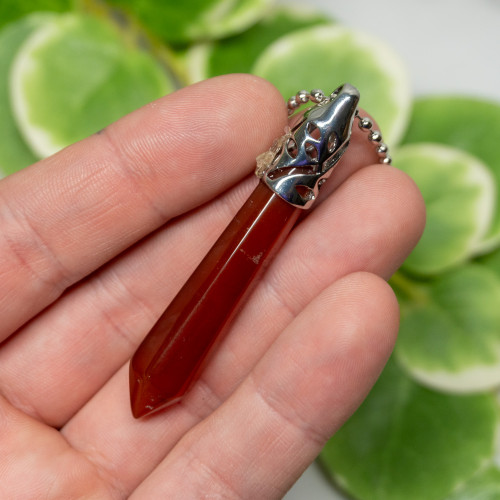 Carnelian Silver Pendant Necklace