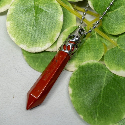Red Jasper Silver Pendant Necklace