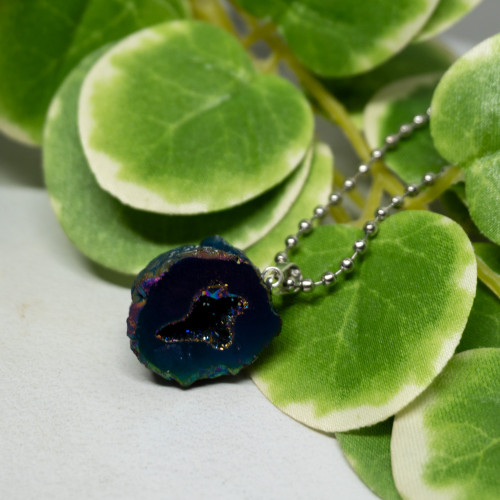 Titanium Quartz Geode Necklace
