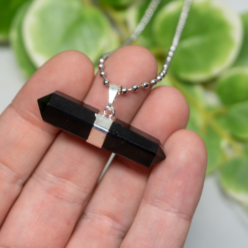 Obsidian Double Terminated Point Necklace