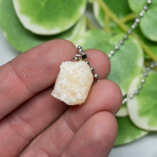 Orange Calcite Small Raw Necklace