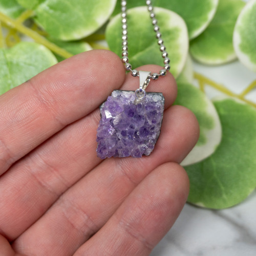 Amethyst Raw Druzy Necklace