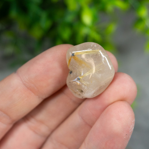 Rutile in Quartz Tumbled