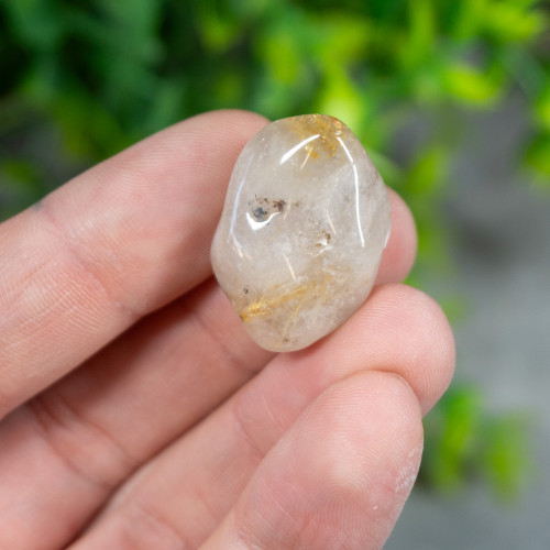 Rutile in Quartz Tumbled