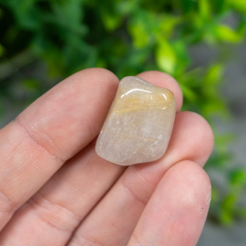 Rutile in Quartz Tumbled