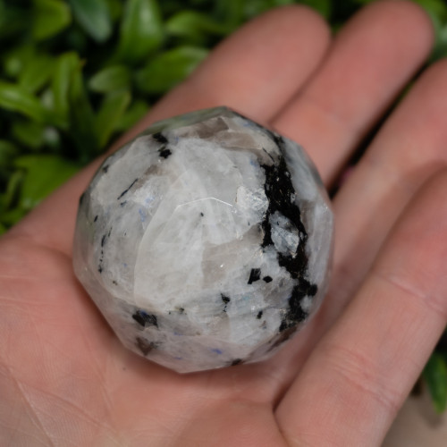 Small Rainbow Moonstone Sphere (Faceted)