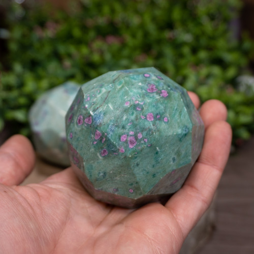 Ruby Fuchsite Sphere (Faceted)