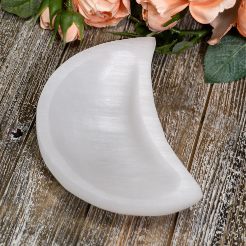 Selenite Crescent Moon Bowl