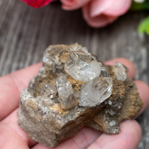 Herkimer Diamond Family on Matrix