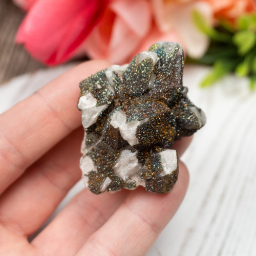 Chalcopyrite on Calcite