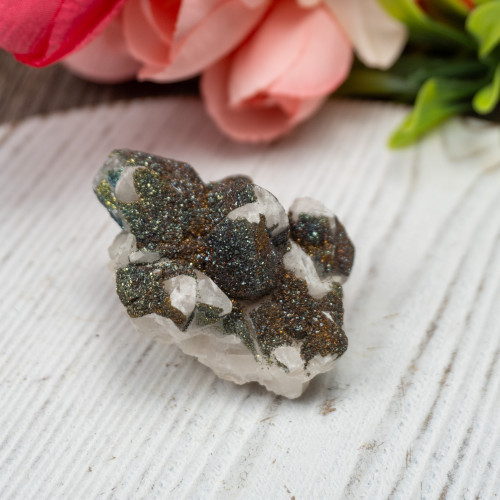 Chalcopyrite on Calcite