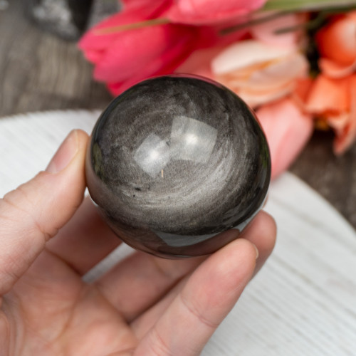 Silver Sheen Obsidian Sphere #7