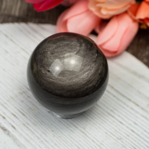 Silver Sheen Obsidian Sphere #7