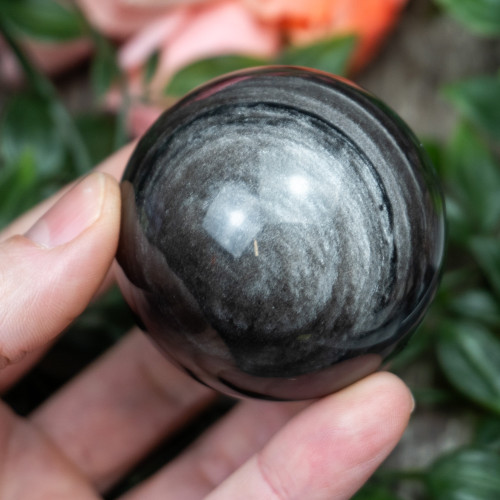 Silver Sheen Obsidian Sphere #6