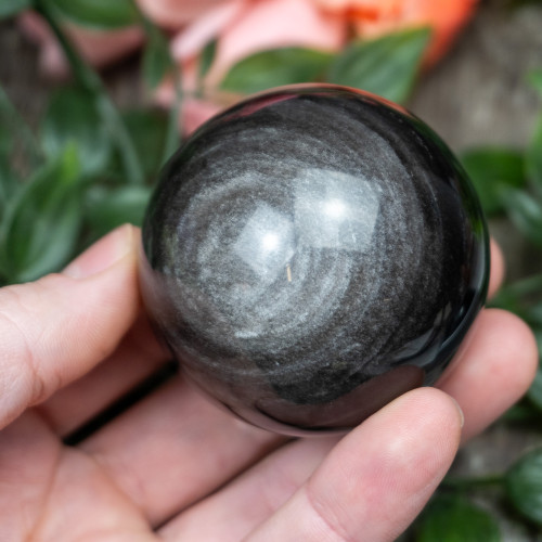 Silver Sheen Obsidian Sphere #6