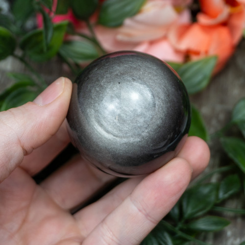 Silver Sheen Obsidian Sphere #4