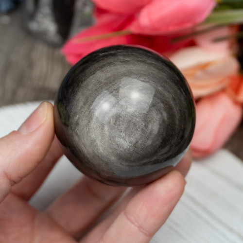 Silver Sheen Obsidian Sphere #3