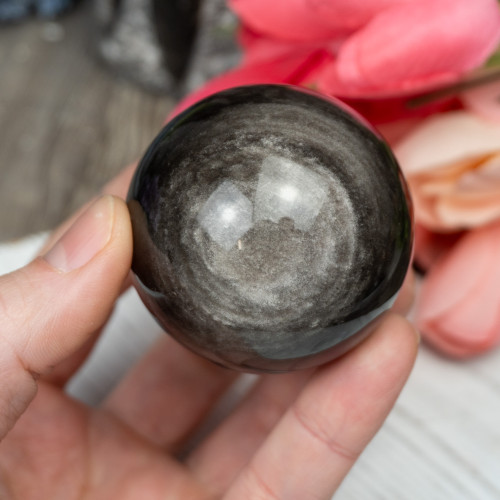 Silver Sheen Obsidian Sphere #2