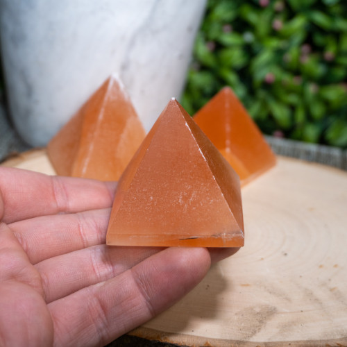 Orange Selenite Pyramid