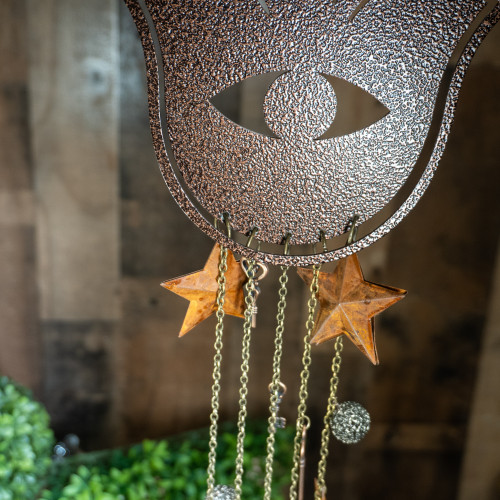 Bronze Hamsa Hand Crystal Windchime