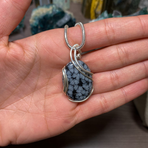 Snowflake Obsidian Wire Wrap