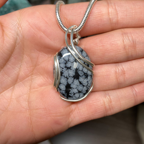 Snowflake Obsidian Wire Wrap