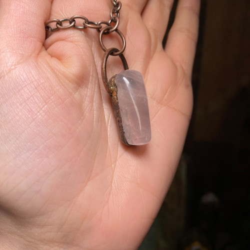 Polished Rose Quartz Pendant